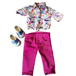 American Girl Cool Colors Outfit with Tie Front Shirt - fits 18” Dolls